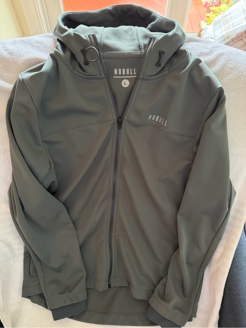 NOBULL Women L Olive Green Hooded soft Jacket